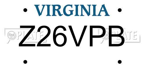 Z26VPB Virginia License Plate