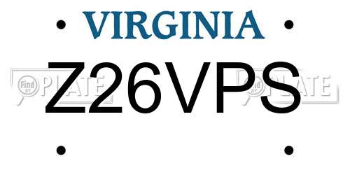 Z26VPS Virginia License Plate