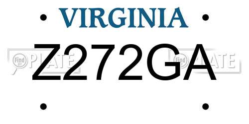 Z272GA Virginia License Plate