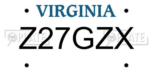 Z27GZX Virginia License Plate