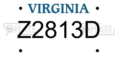 Z2813D Virginia License Plate