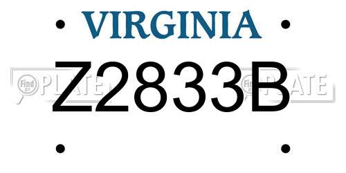 Z2833B Virginia License Plate