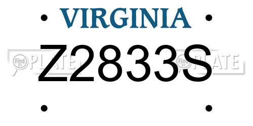 Z2833S Virginia License Plate