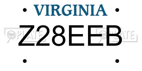 Z28EEB Virginia License Plate