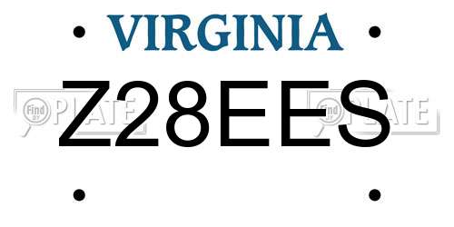Z28EES Virginia License Plate