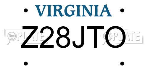 Z28JTO Virginia License Plate
