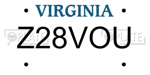 Z28VOU Virginia License Plate