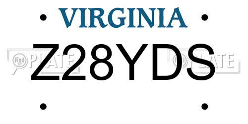 Z28YDS Virginia License Plate