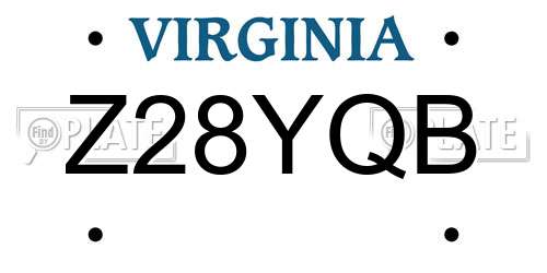 Z28YQB Virginia License Plate