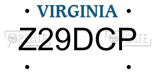 Z29DCP Virginia License Plate