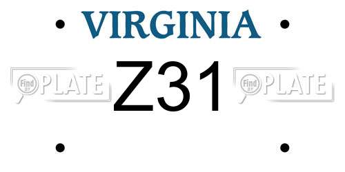 Z31 Virginia License Plate