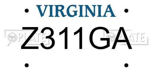 Z311GA Virginia License Plate