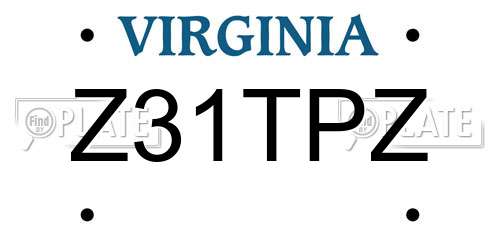 Z31TPZ Virginia License Plate
