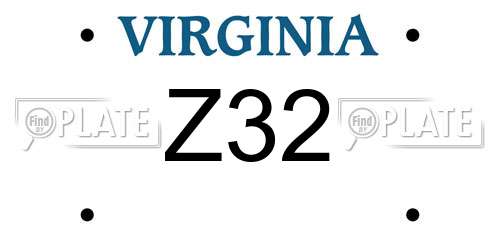 Z32 Virginia License Plate