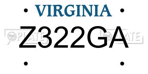 Z322GA Virginia License Plate