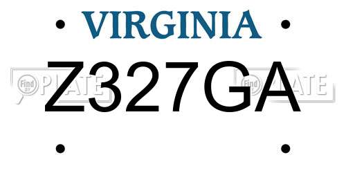 Z327GA Virginia License Plate