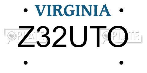 Z32UTO Virginia License Plate