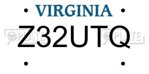 Z32UTQ Virginia License Plate