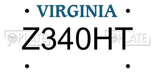 Z340HT Virginia License Plate