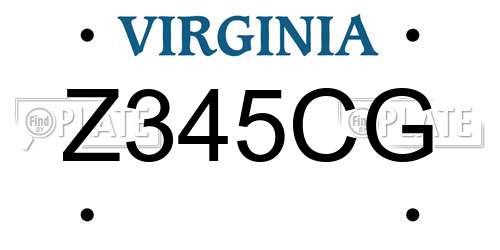 Z345CG Virginia License Plate