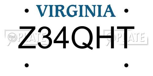 Z34QHT Virginia License Plate