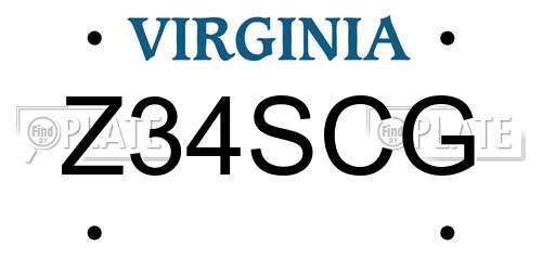 Z34SCG Virginia License Plate