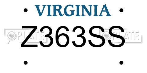 Z363SS Virginia License Plate