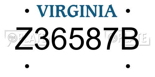Z36587B Virginia License Plate