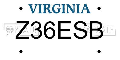 Z36ESB Virginia License Plate