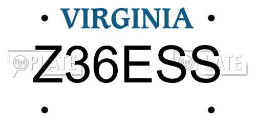 Z36ESS Virginia License Plate