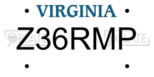 Z36RMP Virginia License Plate