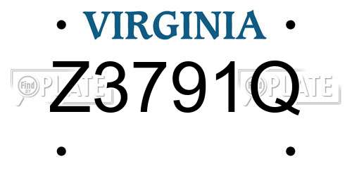 Z3791Q Virginia License Plate
