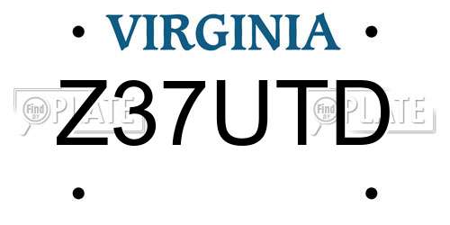 Z37UTD Virginia License Plate