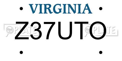 Z37UTO Virginia License Plate