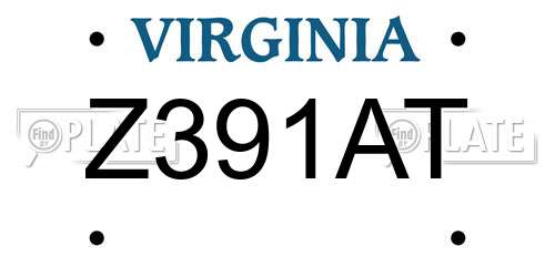 Z391AT Virginia License Plate