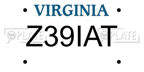 Z39IAT Virginia License Plate