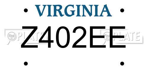 Z402EE Virginia License Plate