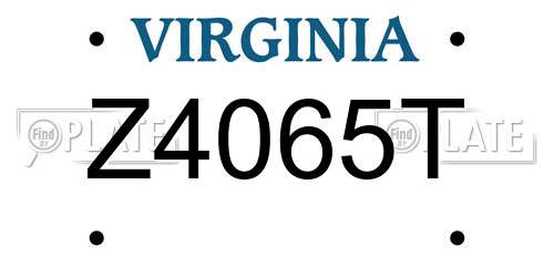 Z4065T Virginia License Plate