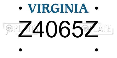 Z4065Z Virginia License Plate