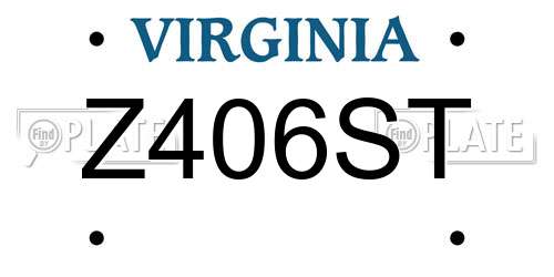 Z406ST Virginia License Plate