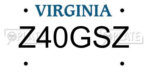 Z40GSZ Virginia License Plate