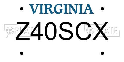 Z40SCX Virginia License Plate