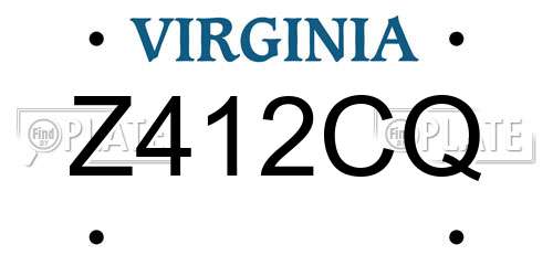 Z412CQ Virginia License Plate