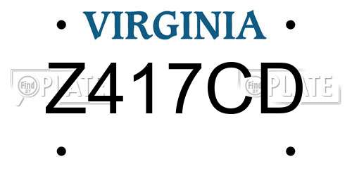 Z417CD Virginia License Plate