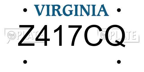 Z417CQ Virginia License Plate