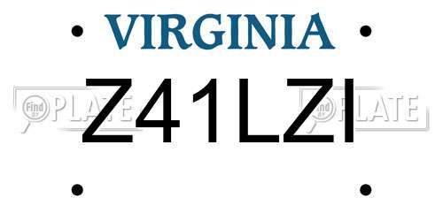Z41LZI Virginia License Plate