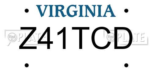 Z41TCD Virginia License Plate