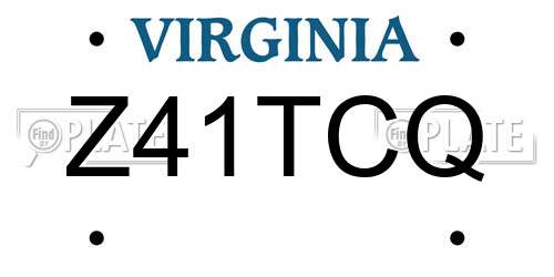 Z41TCQ Virginia License Plate
