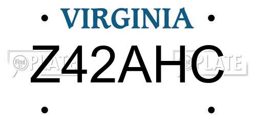 Z42AHC Virginia License Plate