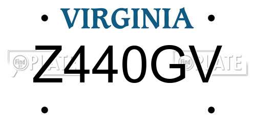 Z440GV Virginia License Plate